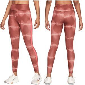 Nike Dri-Fit One Luxe Mid-Rise Oxen Brown Maroon Leggings NWT Small